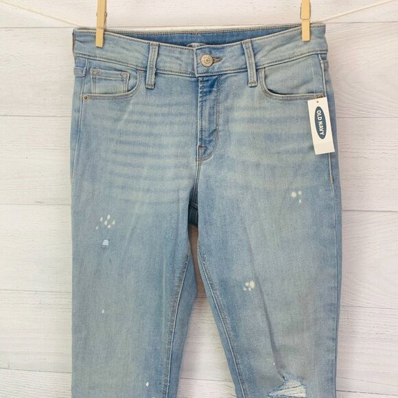 NEW Old Navy Womens Rockstar JeansSuper Skinny Fit Distressed Bleached Size 2 - Picture 5 of 12